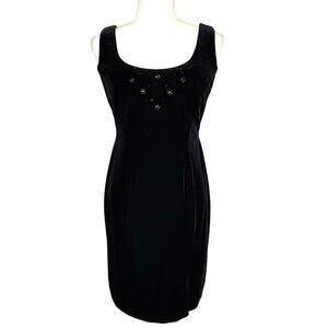 Vintage J.R. Nites Black Velvet Sequin Mini Dress Women’s 6
